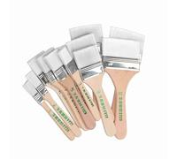 Domary Set di Pennelli Piatti in Nylon da 12 Pezzi con Manico in Legno per | Nylon, Ghiera in Alluminio Antiruggine, 12 Misure da 12 Mm a 80 Mm, per Pittura Acrilica e Materiali Artistici