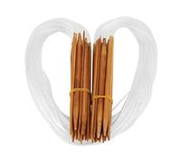 Domary Set Ferri Circolari in Legno 18 Misure 2,0-10 Mm con Cavo da 80 Cm | Materiale in bambù, Leggero per i Viaggi, Set Completo da 18 Pezzi, Giunzioni Lisce per lo Scorrimento del Filato,