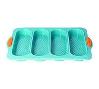 Domary Stampo con 4 Scanalature, Teglia in Silicone Antiaderente per Fare | Silicone Alimentare, Design Ventilato per un Flusso D'aria Uniforme, Maniglia a Rilascio Facile, Vassoio da 13,2 X 9,3 X