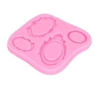 Domary Stampo per Decorazione di Torte con Cornice per Specchio in Silicone di 4, con Materiale Alimentare da 8 Cm Cuocere Il Cioccolato Fondente