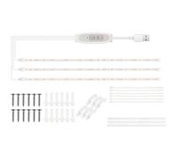 Domary Strisce Luminose a LED per la Crescita delle Piante a Spettro Completo, Rosa e Viola, per Piante da Interno, Idroponiche, Succulente, con Timer da 24 Ore, 4 Livelli (50 cm 3 Strisce)