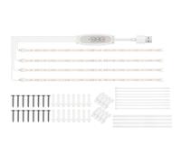 Domary Strisce Luminose a LED per la Crescita delle Piante a Spettro Completo, Rosa e Viola, per Piante da Interno, Idroponiche, Succulente, con Timer da 24 Ore, 4 Livelli (50 cm 4 Strisce)