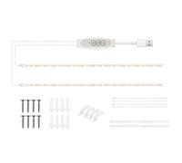 Domary Strisce Luminose a LED per la Crescita delle Piante a Spettro Completo, Rosa e Viola, per Piante da Interno, Idroponiche, Succulente, con Timer da 24 Ore, 4 Livelli (50 cm 2 Strisce)