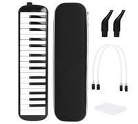 Domary Strumento Melodica a 32 Tasti, Bocchino a Tubi Doppi, Pianoforte Ad Aria, Tastiera Musicale, con Custodia per il Trasporto (Nero)