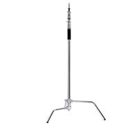 Domary Supporto per Luce Professionale per Fotografia Supporto in Lega di Alluminio C Gambe Pieghevoli capacità di Carico 44 Libbre Altezza 102 Pollici Studio Fotografico (Argento #-T)