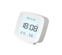 Domary Sveglia Digitale a LED con Visualizzazione dell'umidità della Temperatura, Data Interna, per la Gestione del Tempo nella Cameretta dei Bambini (Bianca)