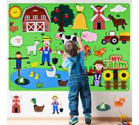 Domary Tabellone in Feltro per Bambini Set di Giochi Interattivi a Tema | Feltro Ecologico, 41x29,5 Pollici, Tavola Narrativa Prescolare Durevole, Sviluppo delle capacità Motorie, Decorazioni per