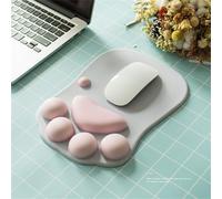 Domary Tappetino per Mouse con Zampa di Gatto con Supporto per Il Polso e | Superficie in Tessuto, Morbido Cuscino per il Polso, Compatibile con la Scrivania del Computer, Previene lo Sforzo
