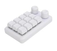 Domary Tastiera Meccanica a 12 Tasti con Doppie Manopole e Luci RGB Macro Programmabile per Giochi, Uffici, Case, 127x72 Mm