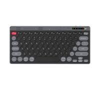 Domary Tastiera Wireless 2.4G BT Switch per 3 Dispositivi Sottile 78 | Tasti con Interruttore a Forbice, Profilo Ultrasottile da 11,3 Mm, Batteria Ricaricabile da 400 MAh, Compatibile con più