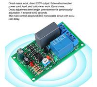 Domary Temporizzatore Scheda relè 220 V, Modulo Interruttore di Ritardo con | Corrente di Commutazione 10A, Uscita Ingresso Diretto AC 220V, Circuito Monostabile NE555, Contatti Normalmente Aperti e