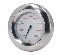 Domary Termometro per Griglia Quadrante in Acciaio Inossidabile da 3 | Design Assiale Industriale, Stelo in Acciaio Inossidabile 304, Filettatura M8 per Affumicatore da Forno, Grado di