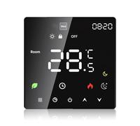 Domary Termostato Intelligente con Touchscreen LCD, Programmazione Programmabile 5+1+1 per la Casa, modalità Manuale Automatica, Controllo Vocale (Nera)