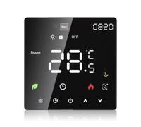 Domary Termostato Intelligente con Touchscreen LCD, Programmazione Programmabile 5+1+1 per la Casa, modalità Manuale Automatica, Controllo Vocale (Nera)