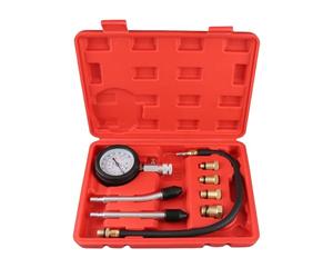 Domary Tester di Compressione per Motori a Benzina 0-300psi 0-20bar Manometro a Doppia con 4 Adattatori per Moto e Auto