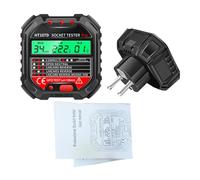 Domary Tester per Prese con Display LCD Tester GFCI per Prese CA Standard a 3 Fili Rilevatore di Tensione Elettriche Analizzatore a Spina (con Spina UE 107D)