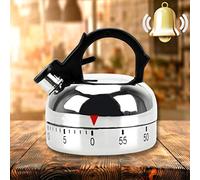 Domary Timer Meccanico a Forma di Bollitore Allarme Conto Alla Rovescia | Timer da in Plastica, Regolabile da 1 a 60 Minuti, Decorazione per la Casa Carina per Dolci, , Ospedale, Esperimenti in