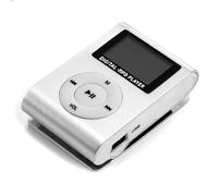 Domary 【Titolo】Lettore MP3, Mini Lettore Musicale Portatile in Metallo con Schermo LCD, Design a Clip, Supporta Schede TF Fino a 32 GB, Batteria Ricaricabile da 90 MAh per Student (Argento)