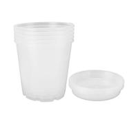 Domary Vasi per Orchidee Resistenti Alle Intemperie con Fori per il | Design in plastica trasparente, uso interno ed esterno, adatto a tutti i di piante, include sottovaso