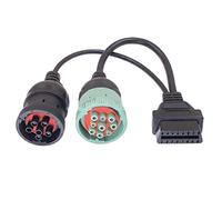 Domasvmd Cavo a Y a 9 pin e 6 pin a OBD 2 splitter a 9 pin J1939 e 6 pin J1708 adattatore pin OBD2 cavo splitter obd cavo splitter