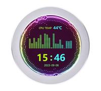 Domasvmd Schermo secondario raffreddato ad acqua IPS da 2.1/2.8 pollici 480x480 per PC da scrivania Computer Display rotondo Custodia in lega Monitor USB Computer Display LCD 2.1 "IPS Schermo ad acqua