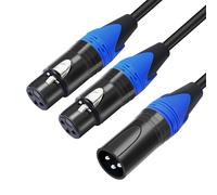 Domasvmd Sdoppiatore professionale a Y, 50 cm, cavo per microfono bilanciato a 3 pin, da maschio a femmina, cavo adattatore a Y da M a due cavi F