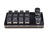 Domasvmd Tastiera USB a 12 tasti Programmazione Macro Pad Con 3 Manopole Macro Tastiera da gioco Meccanica Tastiera a mano Tastiera Programmabile Macro 12 Tasti Programmabili Tastiera Da Gioco A Mano