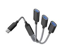Domasvmd Tipo C Hub Tipo C A 3 Porte USB Splitter Tipo C OTG Adattatore Per Laptop Tablet Ricarica E Trasferimento Dati Hub USB Per Luce LED