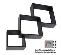 Domax Set Mensole Parete 3 Cubi Portab.. Libri MDF Moderno Grigio 65,5 cm