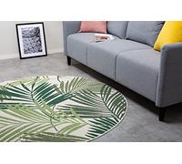 DomDeco Tappeto rotondo per interni ed esterni, in robusta fibra sintetica resistente alle intemperie, in stile classico e moderno, per terrazza/balcone o anche per interni, colore verde Ø 160 cm