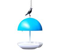 Dome Bird Feeder, Covered Tray Food Dispenser, 10.24x6.3x6.3 Inches Metal Top Outdoor Feeding Station, Hanging Wildlife Feeder, Ideal for Attracting Bluebirds and Goldfinches
