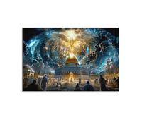 Dome of The Rock in Jerusalem Quadro Su Tela Canvas Da Parete Jerusalem Decorazioni Quadri Moderni Stampa Pittura Poster Di Arte Per Soggiorno Camera Da Letto Corridoio Bar 08x12inch(20x30cm)