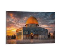 Dome of The Rock Stampe Su Tela Di Da Parete Jerusalem Mosque Decorazioni Disegno Canvas Stampa Pittura Poster Di Arte Per Soggiorno Camera Da Letto Ristorante Murale 16x24inch(40x60cm)
