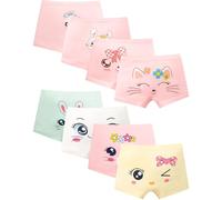 Domee Boxer Mutande Intimo Cotone Bambina Pacco da 8 Gatto e Coniglio 5-6 Anni (Dimensione del Produttore L)