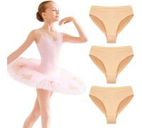 Domee Mutande Balletto Intimo Cotone Slips Danza Bambina Pacco da 3 Nudo 6-7 Anni (Taglia Produttore 120)