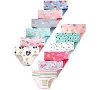 Domee Mutande Cotone Intimo Slips Culotte Bambina Confezione da 12 Bambina e Frutta 4-5 Anni (Produttore Taglia 120)