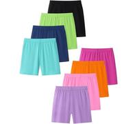 Domee Pantaloncini Shorts Leggings Corti Estivi Bambina Pacco da 8 Colori della Caramella 5-6 Anni (Taglia Produttore 130)