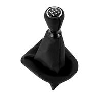 DOMENICA 5 Marce Pomello Leva Cambio Pelle con Cuffia Compatibile con Peugeot 207 307 308 607 608 Citroen C3 C4 C5 (Nero)