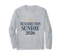 Domenica della Resurrezione 2026 Croce Cristiana Grafico Maglia a Manica