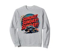 Domenica! Domenica! Domenica! Monster Truck Adult Event Felpa, Unisex per Adulti, Grigio Melange, L