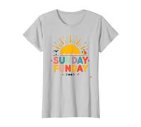Domenica Funday: Allegro Beach Day Summer Vibes, Maglietta, Donna, Argento, 3XL
