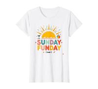 Domenica Funday: Allegro Beach Day Summer Vibes, Maglietta, Donna, Bianco, L