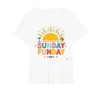 Domenica Funday: Allegro Beach Day Summer Vibes, Maglietta, Donna Plus-Size, Bianco, 1X