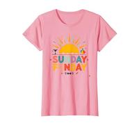 Domenica Funday: Allegro Beach Day Summer Vibes, Maglietta, Donna, Rosa, 3XL