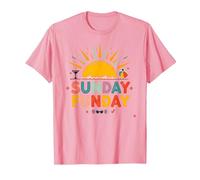 Domenica Funday: Allegro Beach Day Summer Vibes, Maglietta, Uomo, Rosa, L