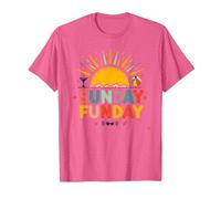 Domenica Funday: Allegro Beach Day Summer Vibes, Maglietta, Uomo, Rosa mélange, L