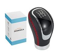 DOMENICA Pomello Leva Cambio Pelle Universale per Auto 5 Marce 6 Marce con 8mm 10mm 12mm Adattatori (Rosso)