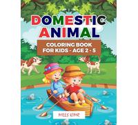 Domestic animals coloring book for kids Age 2-5