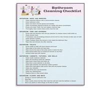 Domestic Cleaning Poster Bathroom Guide for Home Organization