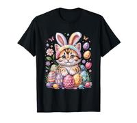 Domestic Shorthair Easter Bunny Eggs Moggy Cat Maglietta